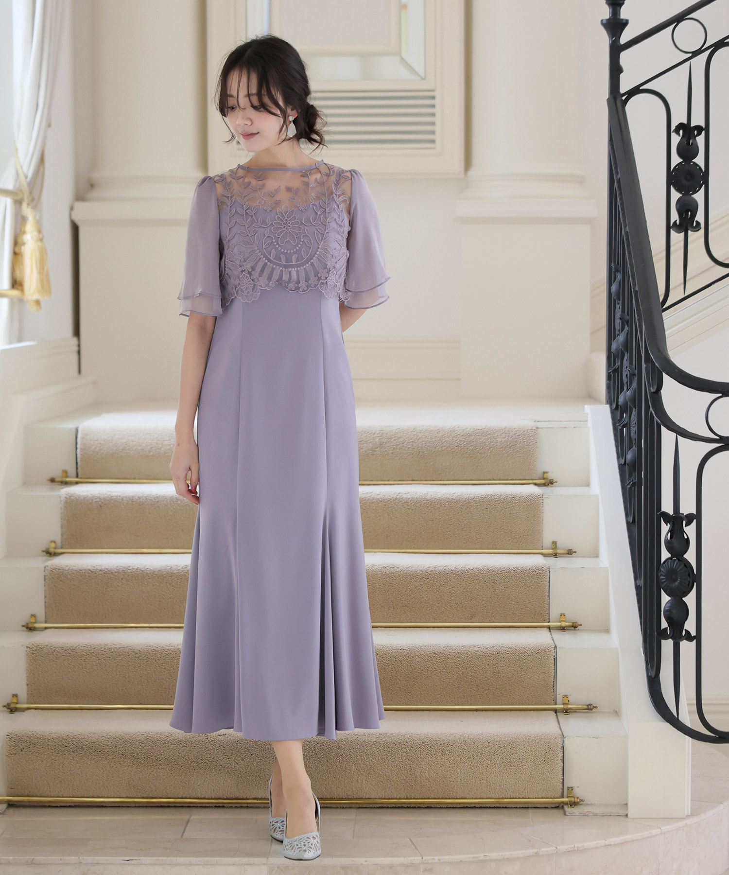FRAY I.D【大人気商品】オーガンジー刺繍ワンピース/結婚式