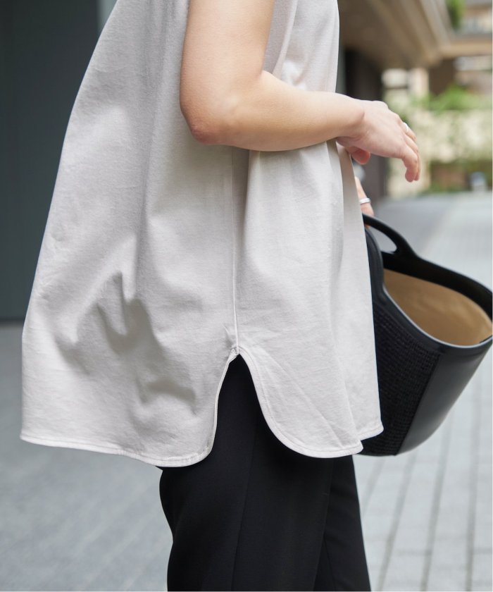 Spick＆Span tシャツ 「追加」ファインコットンノースリーブプル
