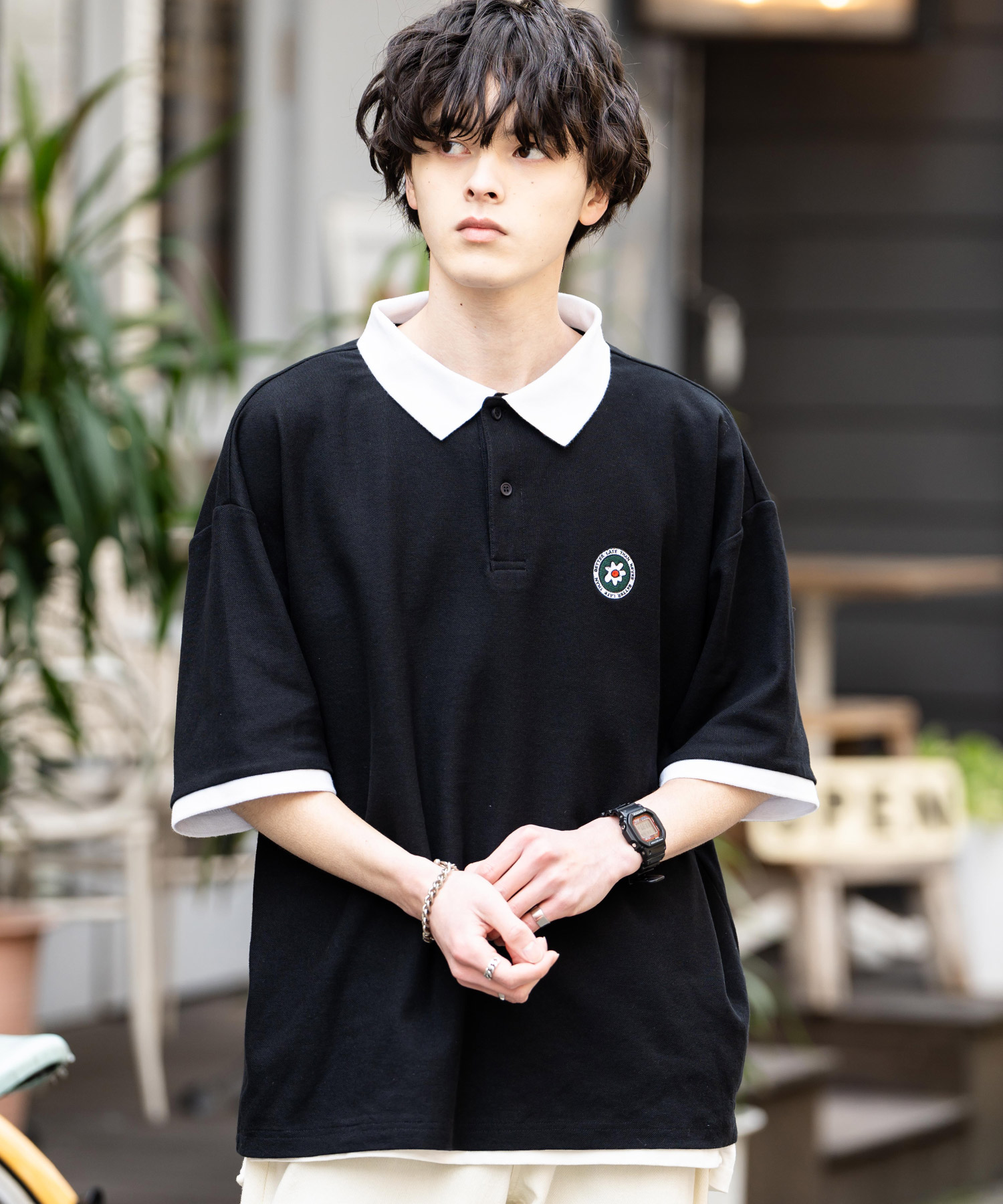 ロロピアーナ メンズ ポロシャツ 半袖Tシャツ 綿 カノコ ホワイト L