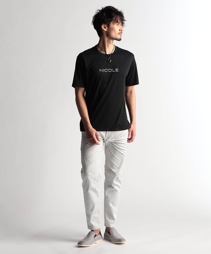80s Boutique nicole シルク　ドット　半袖　シャツ　フード付き NICOLE｜40周年記念ロゴプリント半袖Tシャツ | Rakuten Fashion