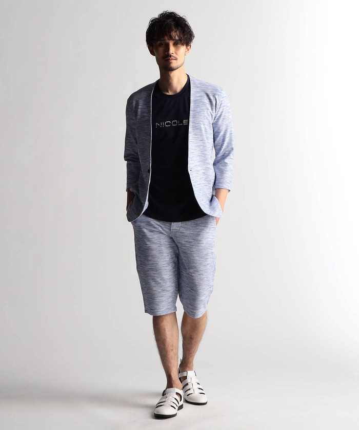 セール 30%OFF】ハニカムジャガード5分袖パーカー・7分袖