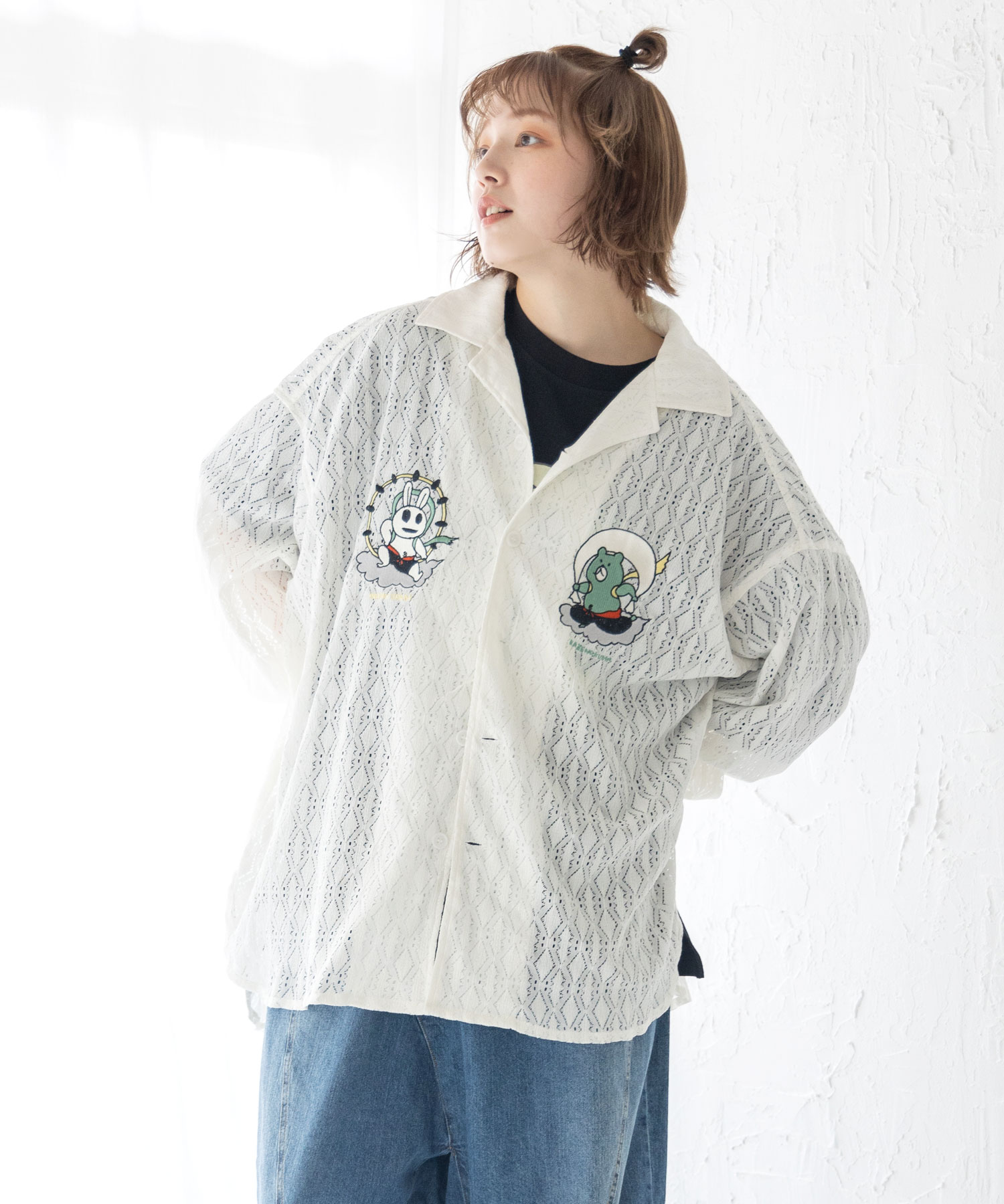クーポン】【セール 50%OFF】電気うさぎと風のクマ刺繍 クーポン】【セール 50%OFF】電気うさぎと風のクマ刺繍