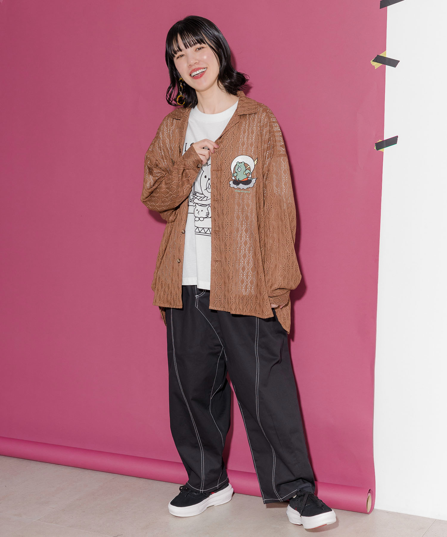 レース刺繍パッチワークシャツ｜フリークスストアの通販｜&mall