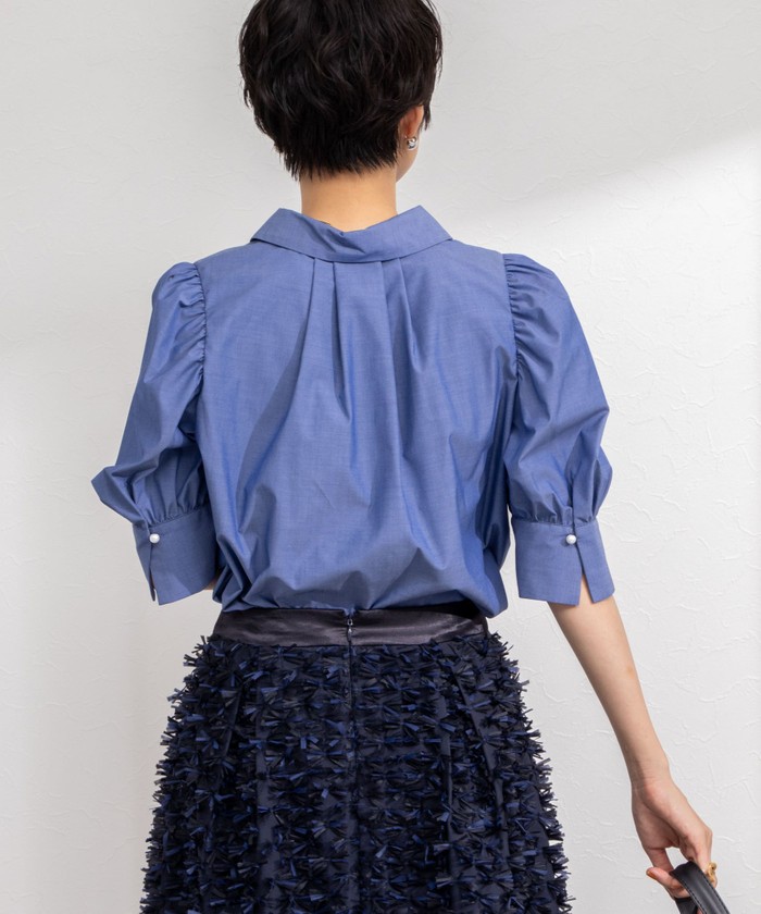 今季！新品！タグ付き！袖フリルパール釦ブラウス ノーリーズ NOLLEY'S｜袖フリルパール釦ブラウス | Rakuten Fashion(楽天