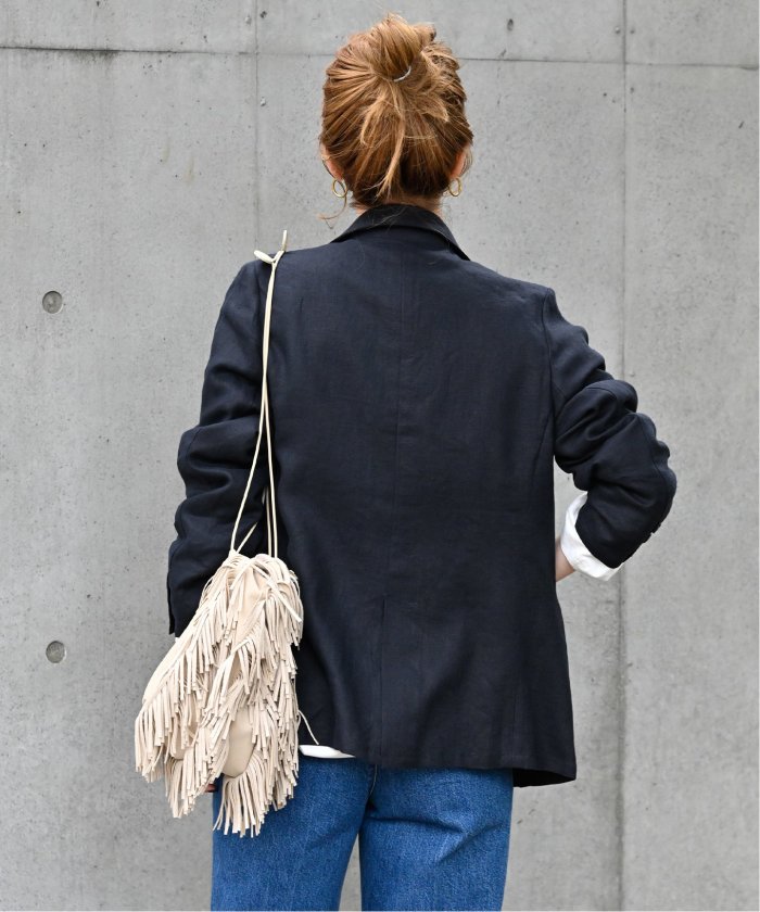 極美品 カフェソーホー フレンチリネン ニットテーラード
