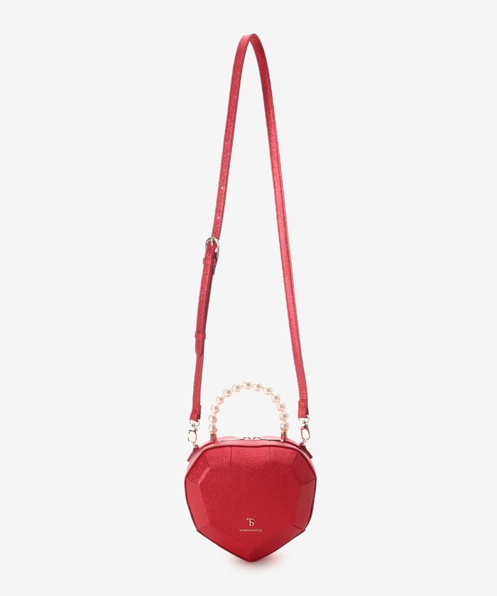 LOUISE HEART ショルダーバッグ(ブラック)（レディース