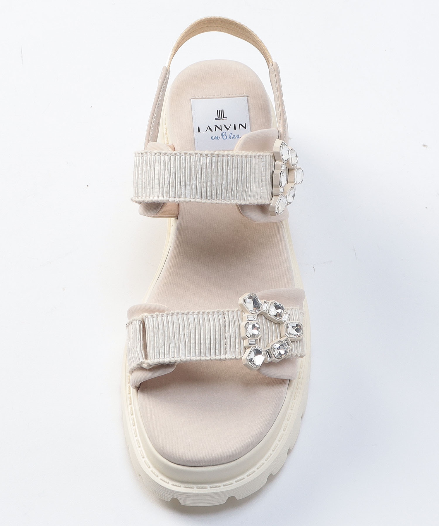 【LANVIN en Bleu】トラックソールビジューモチーフサンダル ランバン オン ブルー LANVIN en Bleu トラックソールブレイド