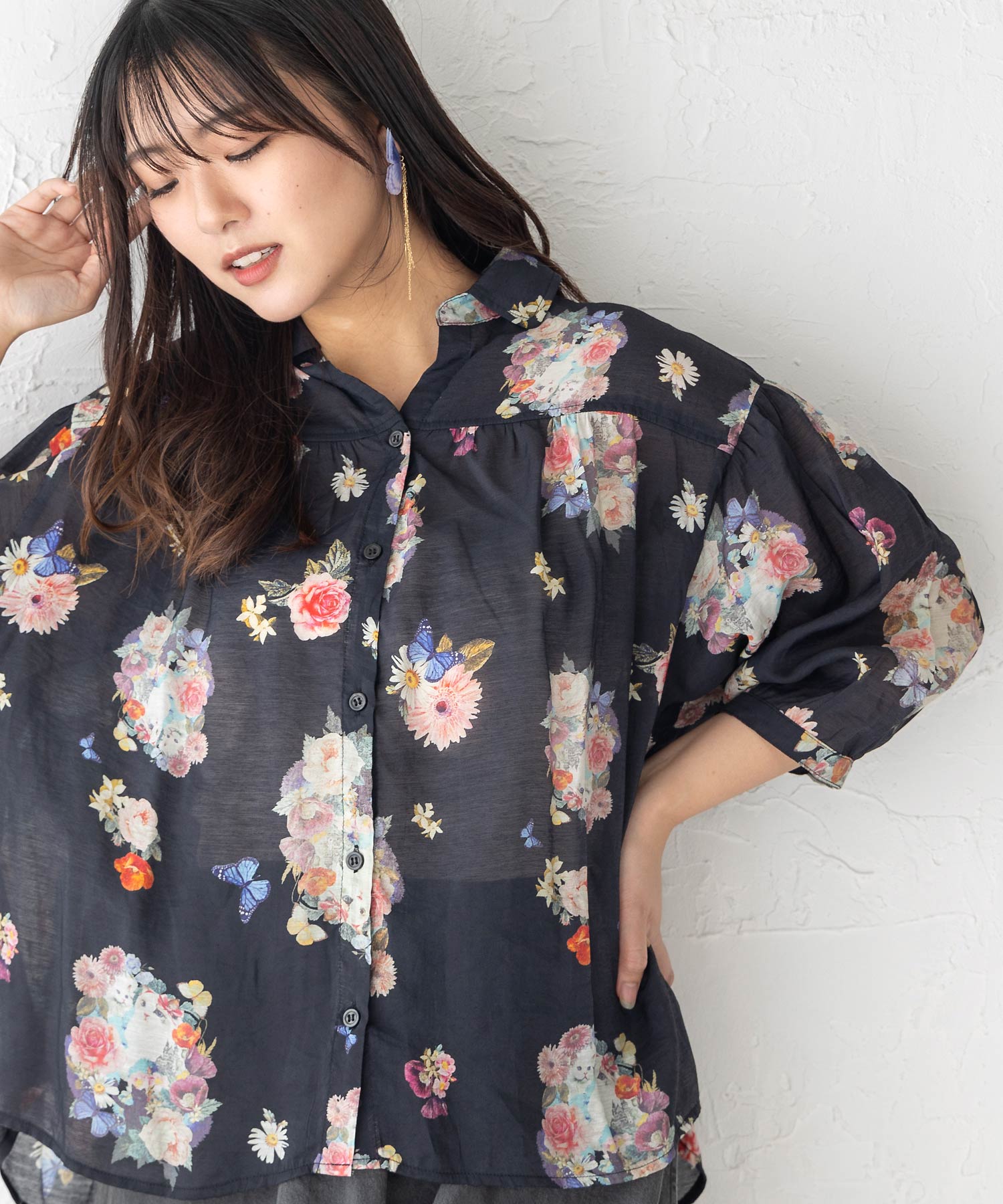 【新品】 SCOLAR スカラー 蝶ネコ 総柄 チュニックシャツ レディース 楽天市場】スカラー SCOLAR 蝶 ネコ 総柄 チュニック シャツ
