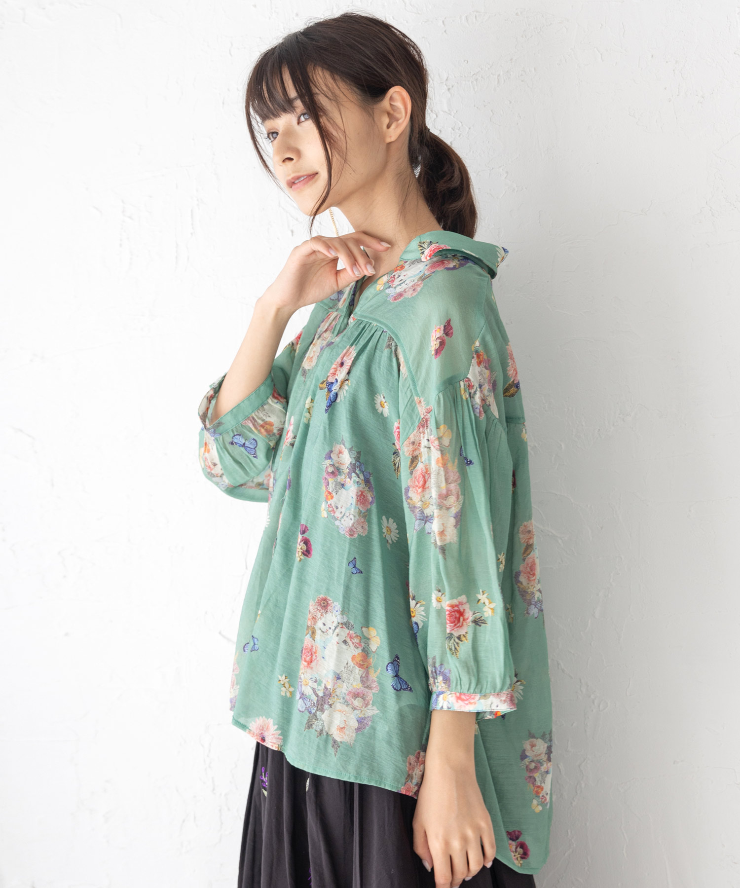 【新品】 SCOLAR スカラー 蝶ネコ 総柄 チュニックシャツ レディース 楽天市場】スカラー SCOLAR 蝶 ネコ 総柄 チュニック シャツ