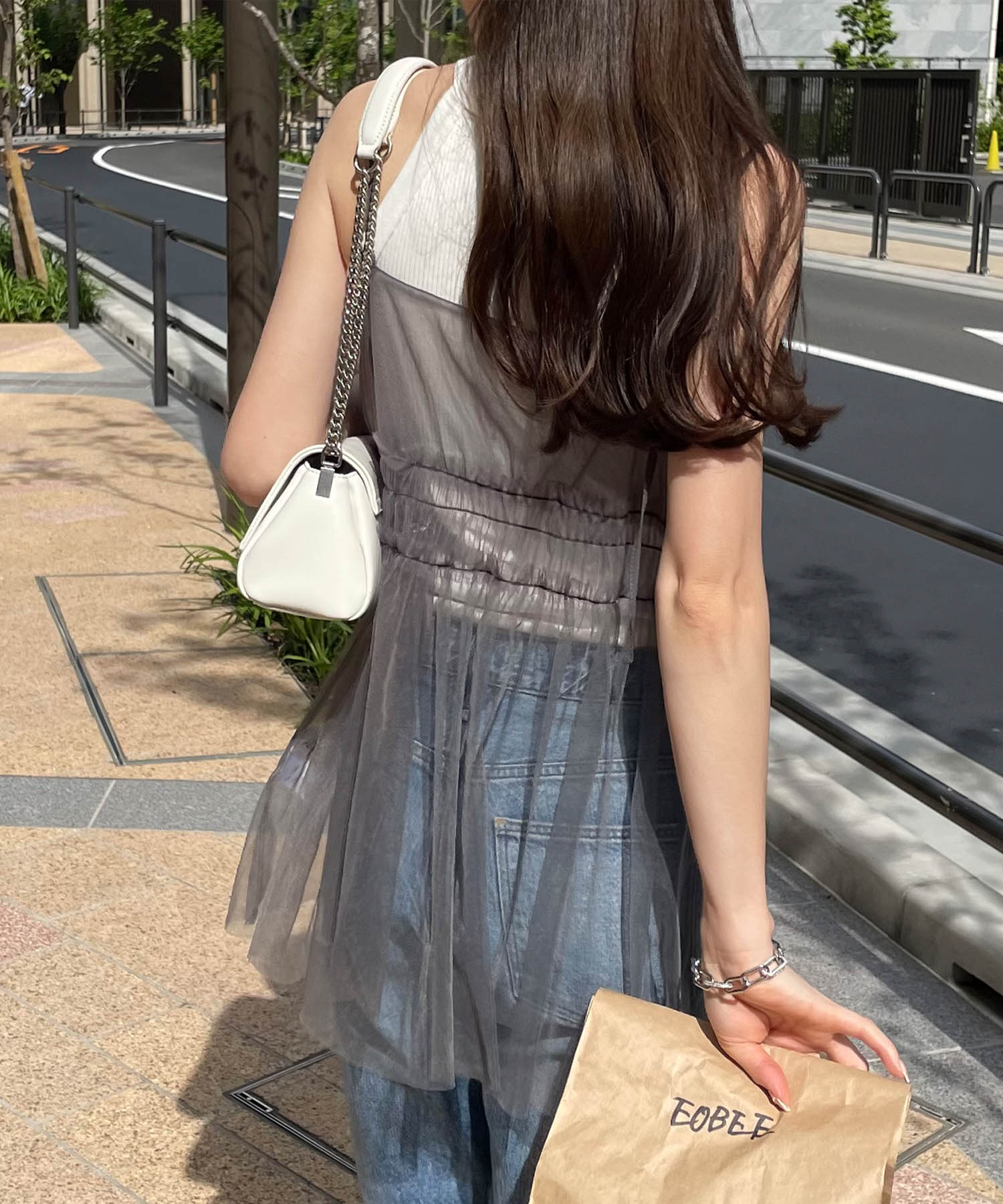 ＊12日までみみ＊ Aimeine 　チュールベロアバックオープントップス ベロアチュールワンピース（マキシ丈/ロングワンピース）｜emmi