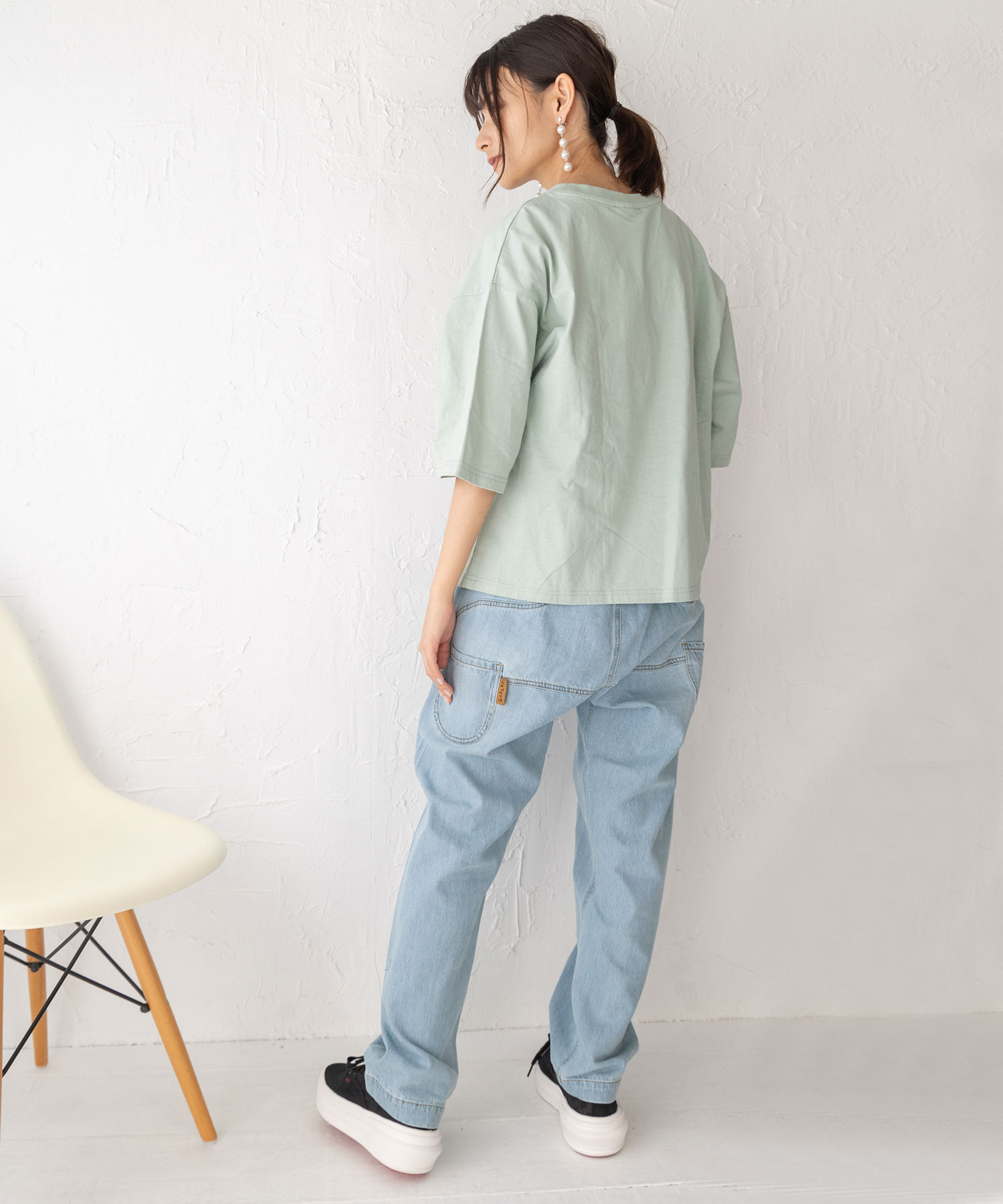 スカラー ScoLar 蝶刺繍アップリケデニムパンツ(506029093