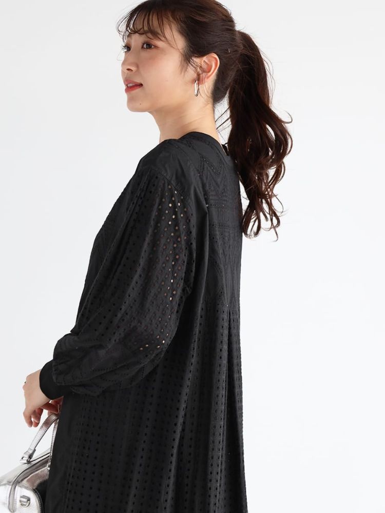 セール】ヴァン Vin レース刺繍コットンシャツワンピース