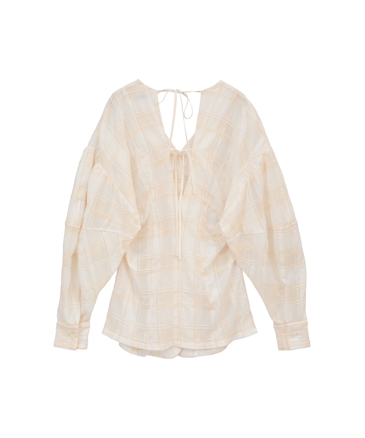 セール】SHEER CHECK TUCK WAIST BLOUSE(505952962) | クラネ セール】SHEER CHECK TUCK WAIST BLOUSE(505952962) | クラネ
