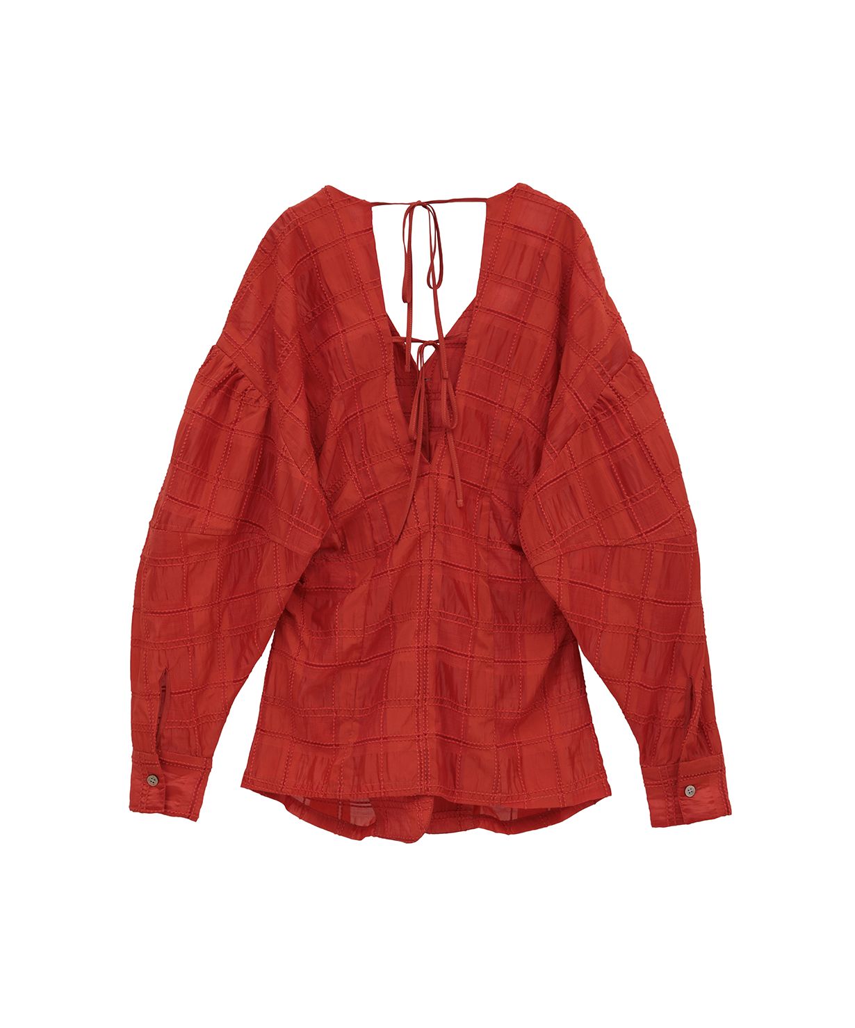 セール】SHEER CHECK TUCK WAIST BLOUSE(505952962) | クラネ セール】SHEER CHECK TUCK WAIST BLOUSE(505952962) | クラネ