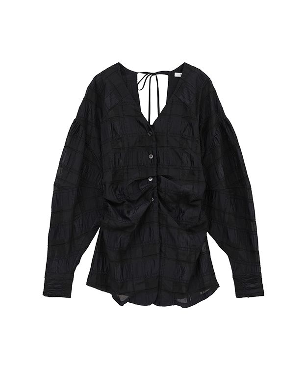セール】SHEER CHECK TUCK WAIST BLOUSE(505952962) | クラネ