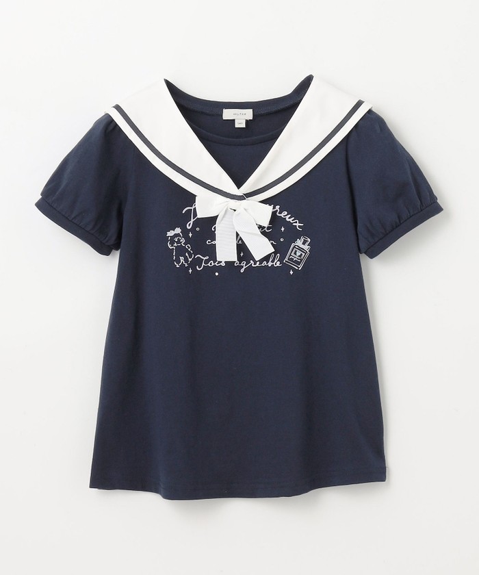 エニィファム140サイズ　セーラーカラーTシャツ＆マリンショートパンツ trim_ofcrs_item11312512dd1811e