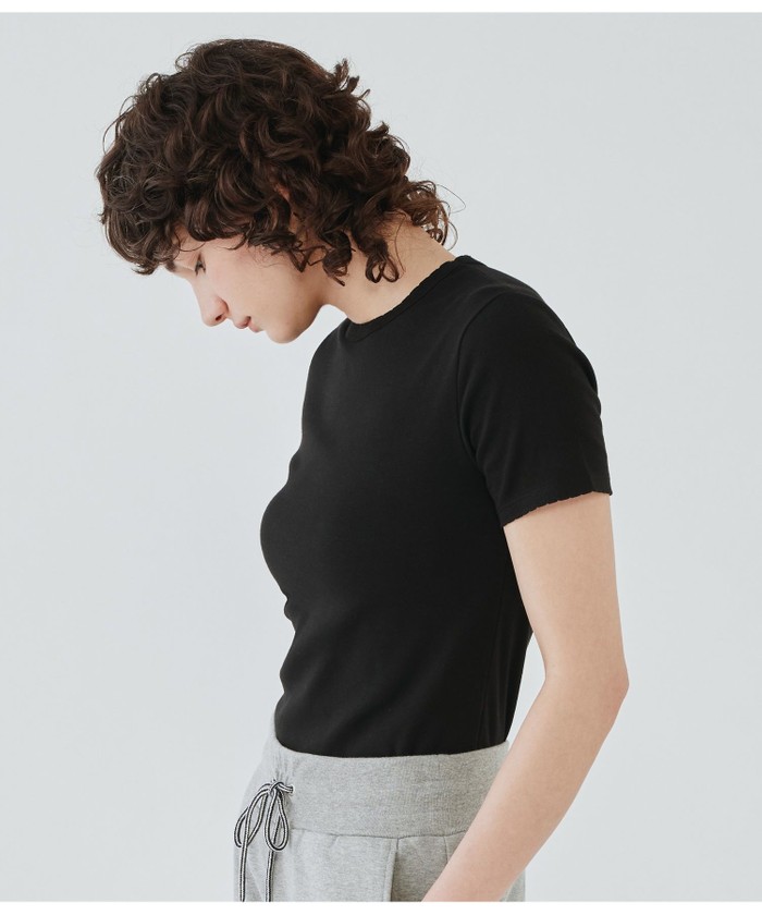 ポワンココットクルーネック半袖Tシャツ(505984658