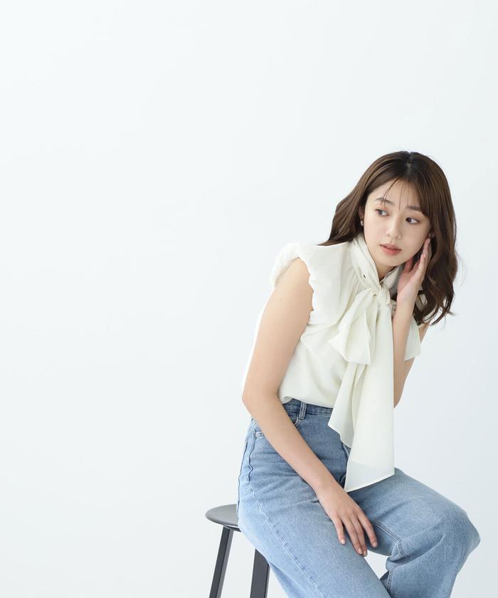 セール 30%OFF】バルーンスリーブボウタイブラウス(506032128