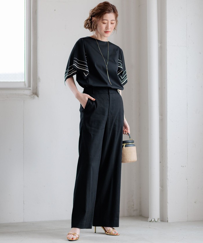 セール 20%OFF】【洗える】スカーフプリントコンビ スリーブ