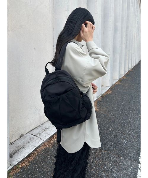 emmi atelier】eco メッシュミニギャザーボディーバックパック