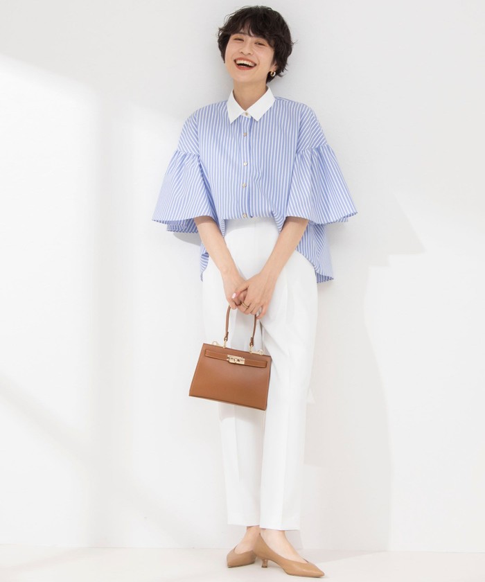 NOLLEY&#39;S - 今期 nolley&#39;s  袖フレアカットブラウス 新品 袖フレアショートシャツブラウス｜ノーリーズの通販｜&mall