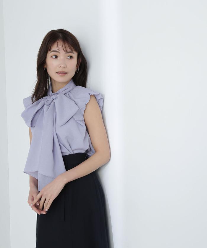 DEUXIEME CLASSE - 新品☆ANNARITA.N☆ボウタイバルーンスリーブブラウス　ブラック セール 30%OFF】バルーンスリーブボウタイブラウス(506032128