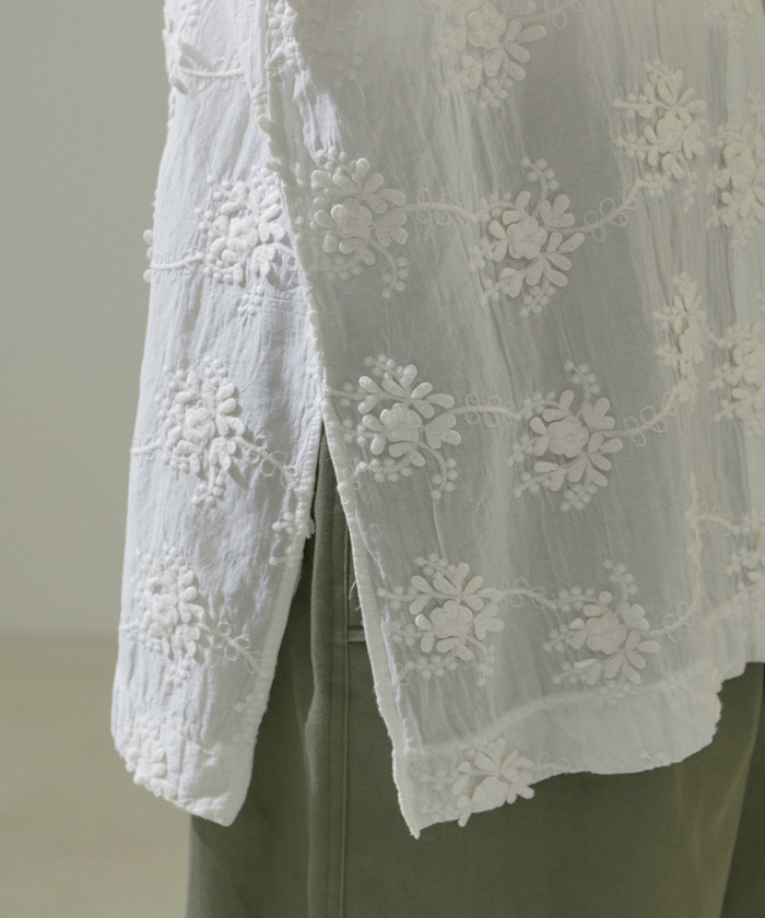 サロンアダムエロペ エンブロイダリーノーカラージャケット/カーディガン 24SS SALON adam et rope'（サロン アダム エ ロペ）の「【WEB限定