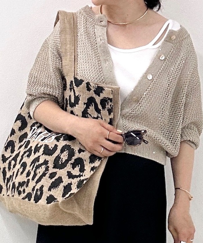 セール 20%OFF】《手洗い可能》スパンコールメッシュ5分袖