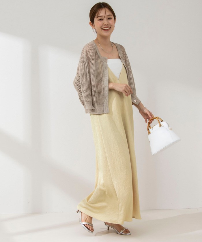 セール 20%OFF】《手洗い可能》スパンコールメッシュ5分袖