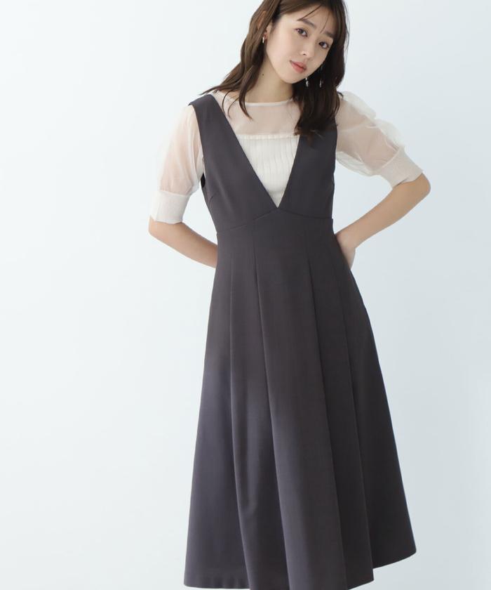 Vネックフレアジャンスカ23AW｜ナチュラルビューティー