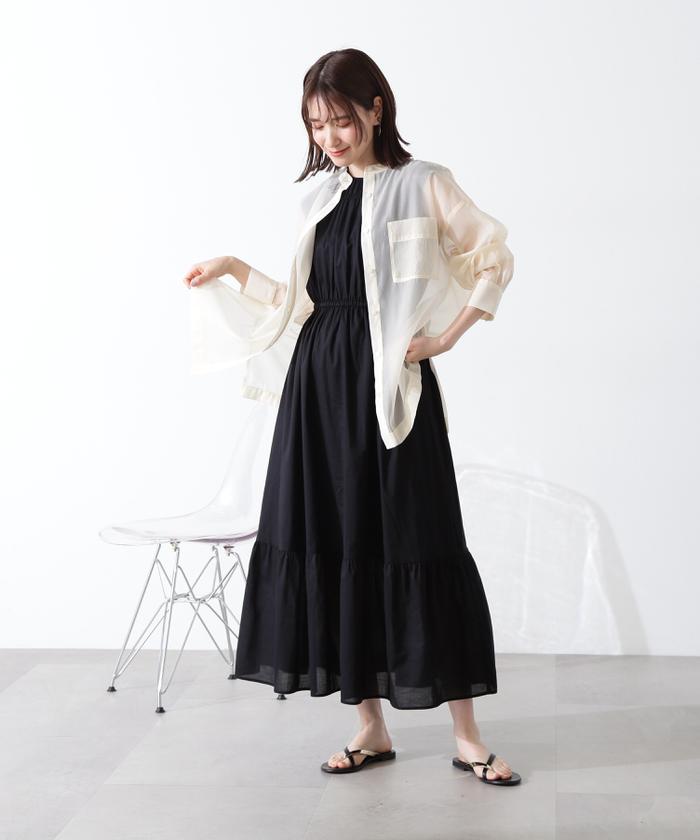 コットンローンティアードウエストリボンワンピース《WEB限定