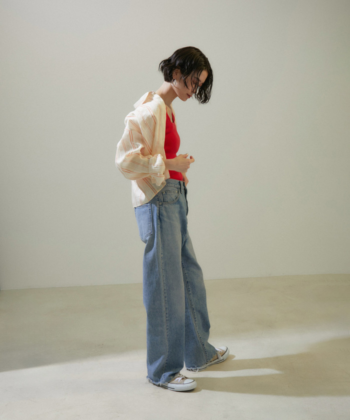 セール 20%OFF】[24SS]ACAR 麻混クロップドシャツ 無地