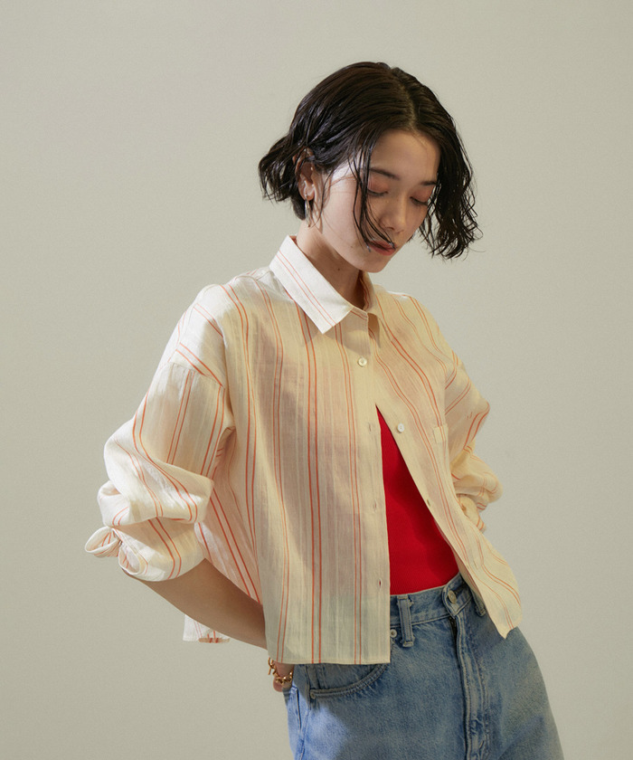 楽天市場】【SALE／20%OFF】[24SS]ACAR 麻混クロップドシャツ