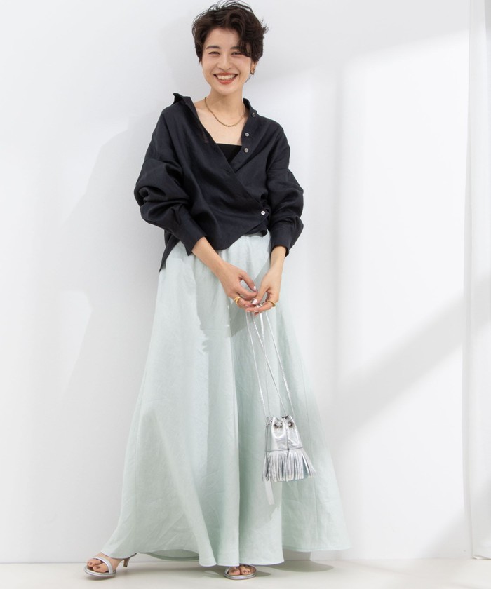 2and NOLLYS セカンドノーリーズ 綿ナイロンマチ入り マキシスカート セール 20%OFF】綿ナイロンマチ入りマキシスカート(504631527
