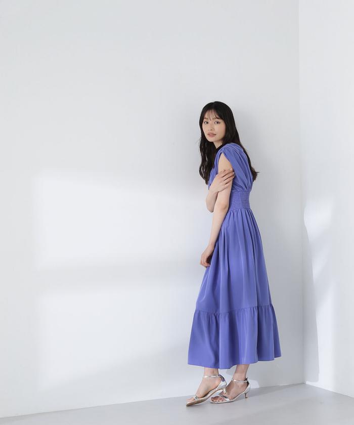 楽天市場】【SALE／30%OFF】Vネックバブルギャザーワンピース