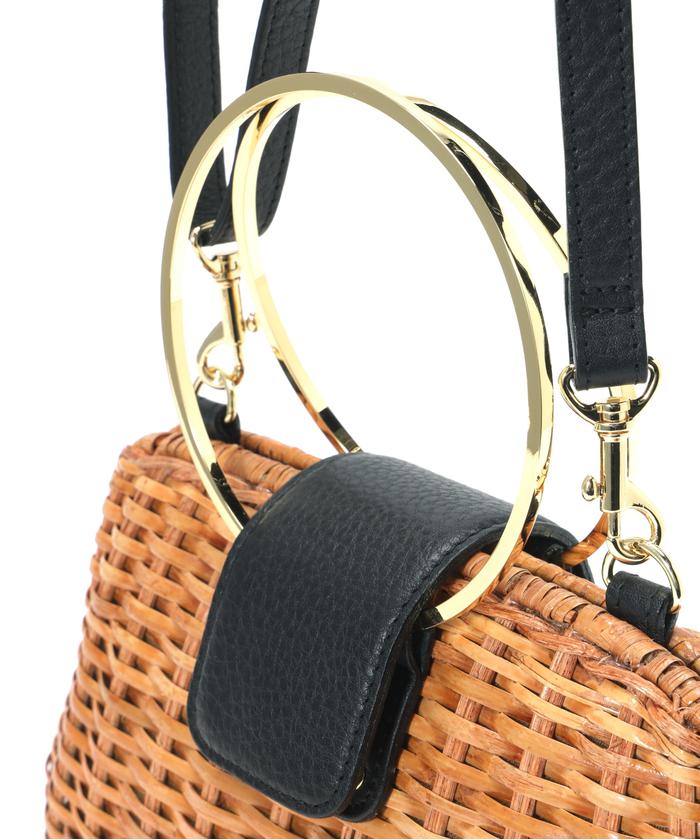lei　定価￥25,300 スプリットラタン2WAYリングハンドルバッグ VIOLAd'ORO (ヴィオラドーロ) スプリットラタン2WAYリング