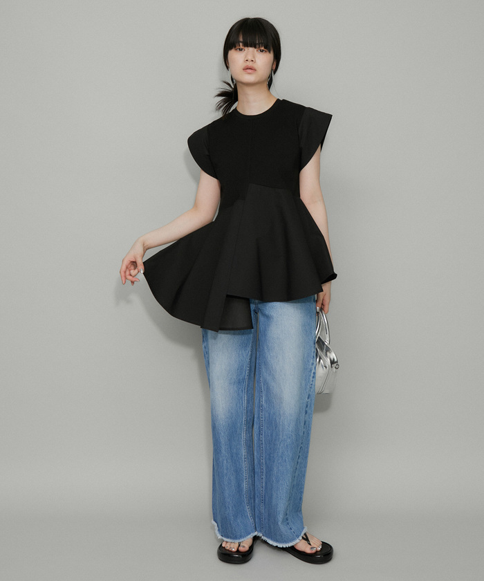 【再入荷・WEB限定・洗える】フリルペプラムカットソー ADAM ET ROPÉ FEMME(アダム エ ロペ ファム) / 【再入荷・WEB