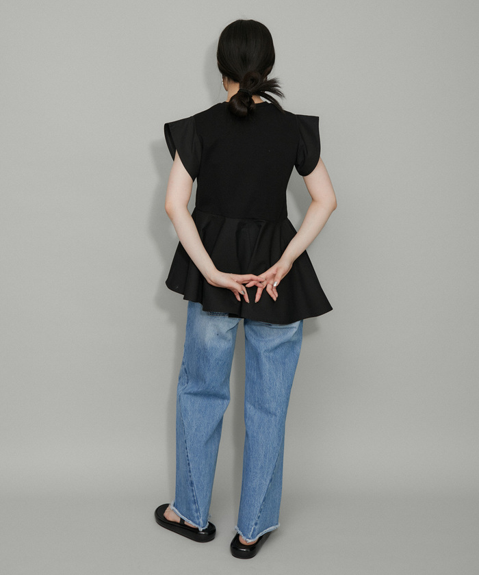再入荷・WEB限定・洗える】フリルペプラムカットソー(506039342
