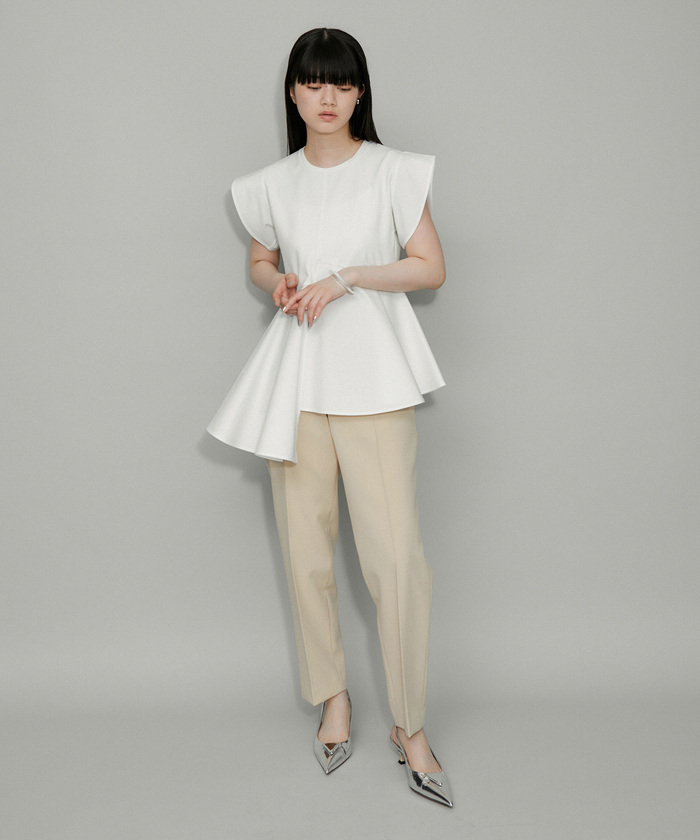 【再入荷・WEB限定・洗える】フリルペプラムカットソー ADAM ET ROPE' 【再入荷・WEB限定・洗える】フリルペプラム