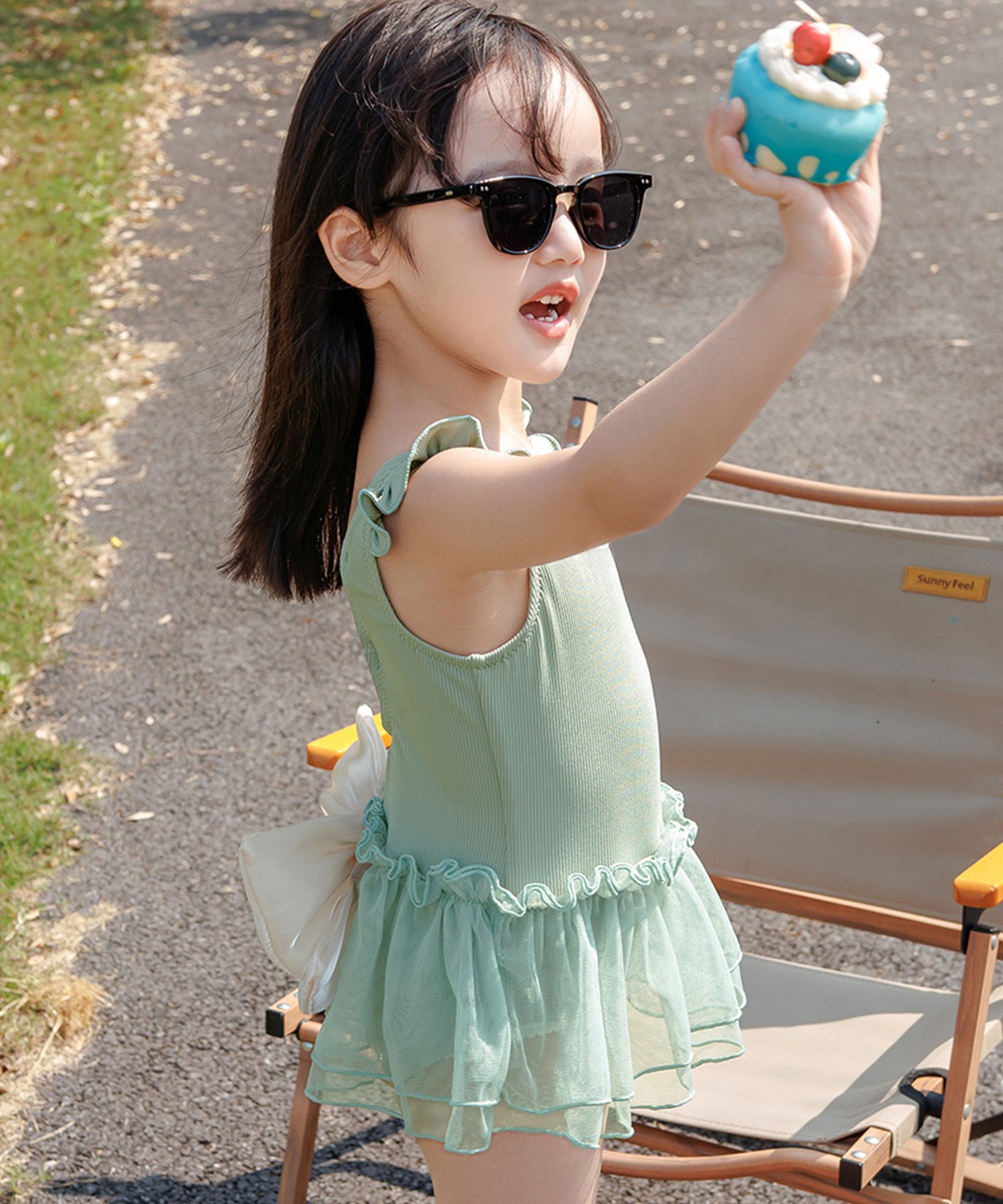 新品frill frill swim wearチュール水着ベージュ 新品frill frill swim wearチュール水着ベージュ