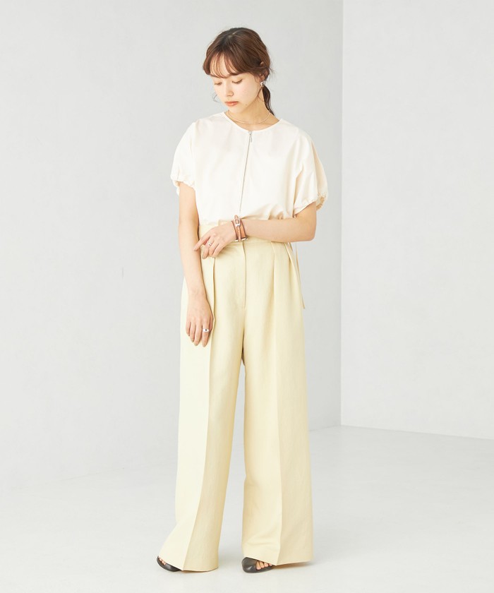 セール 30%OFF】＜EMMEL REFINES＞EM 2WAY ZIP リボンギャザー