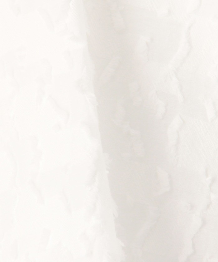 MACPHEE◆シアーカットジャカード Vネックブラウス/36/コットン/WHT/12-01-41-01703 セール】シアーカットジャカード Vネックブラウス(506040212
