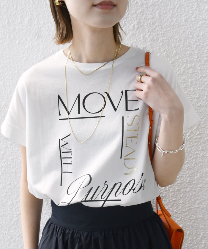 【上質シルクに映えるロゴ】D&G ロゴ刺繍 シルク Tシャツ NYASA/ニャサ】フロントプリント+ロゴ刺繍（土星）Tシャツ