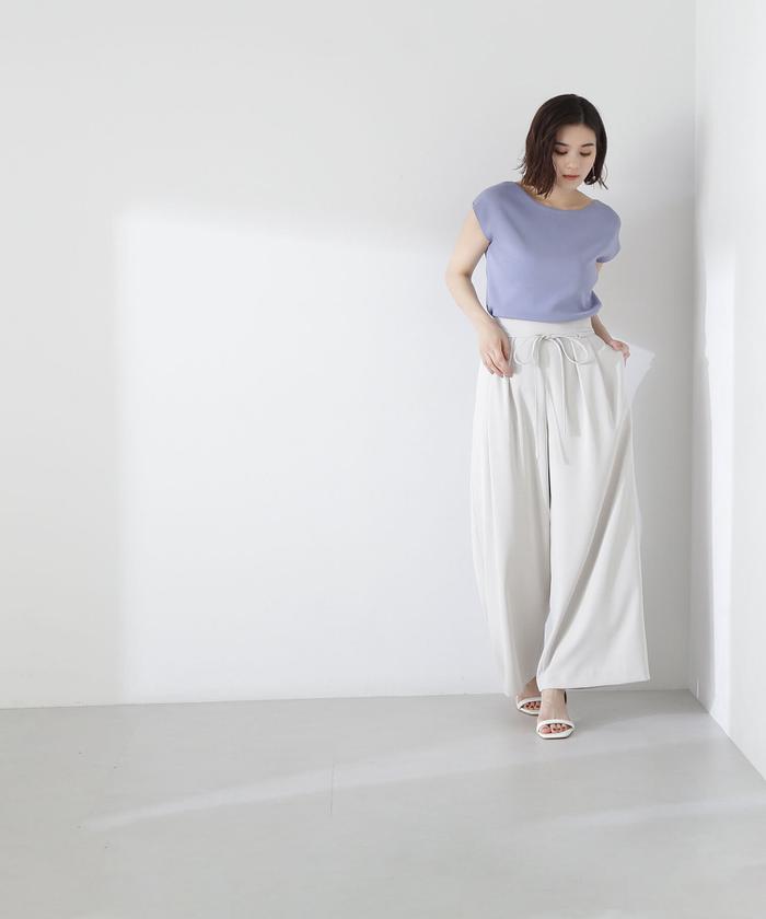 ナローリボンイージーワイドパンツ ナローリボンイージーワイドパンツ | NATURAL BEAUTY BASIC