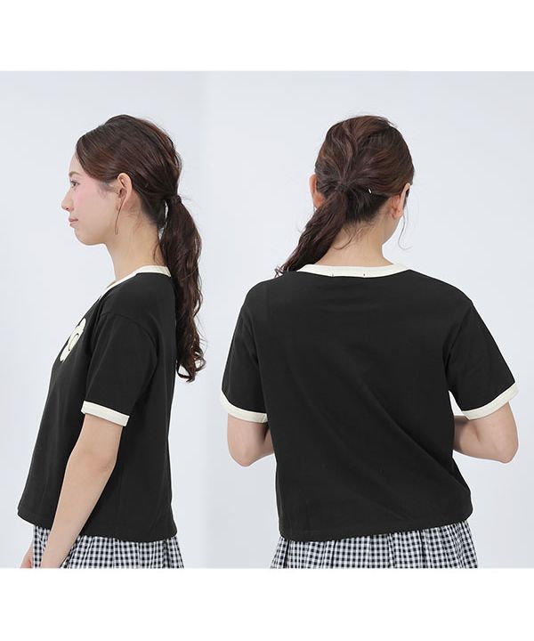 MARY QUANT 総柄デイジープリントビッグ Tシャツ(ブラック) 完売品 MARY QUANT（マリークワント）の「総柄デイジープリントビッグ T