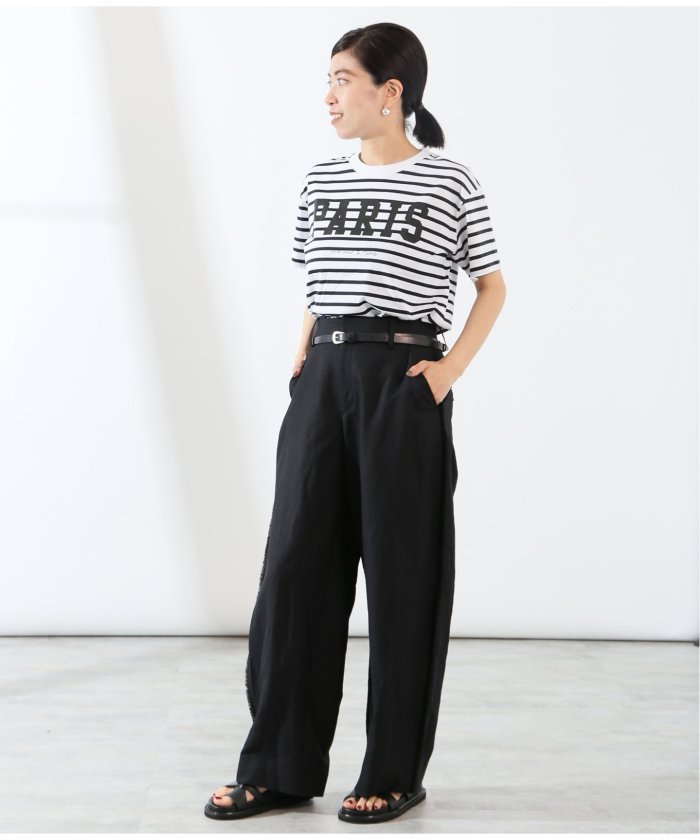 VERMEIL par iena　PARISロゴボーダーTシャツ 一部店舗限定》PARIS ロゴTシャツボーダー（Tシャツ／カットソー