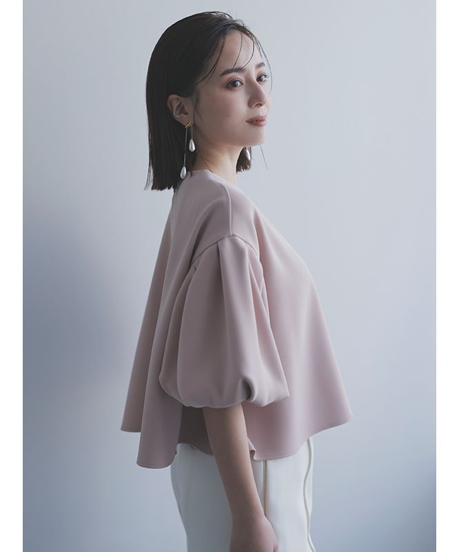 【美品】anuans ダブルクロスバルーンスリーブブラウス 美品 anuans アニュアンス ダブルクロスバルーンスリーブ
