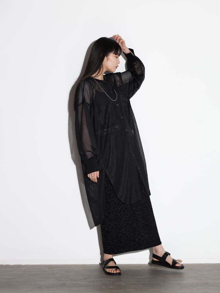 【オープニング大セール】 セール 袖スリットメッシュロング RADIATE 50%OFF】ラディエイト トップス