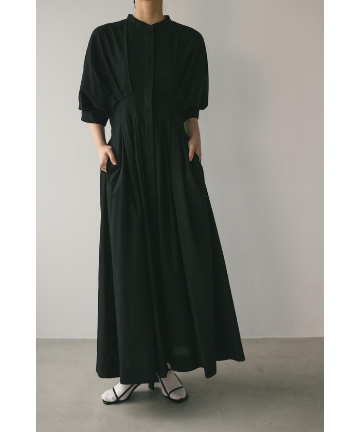 スタイルミキサー　タックワンピーススイムウェア スタイルミキサー STYLEMIXER スクエアタックワンピース （BLK