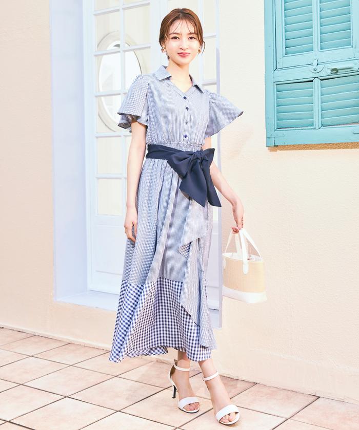 セール】stitch detail collar tent shirt OP（ワンピース